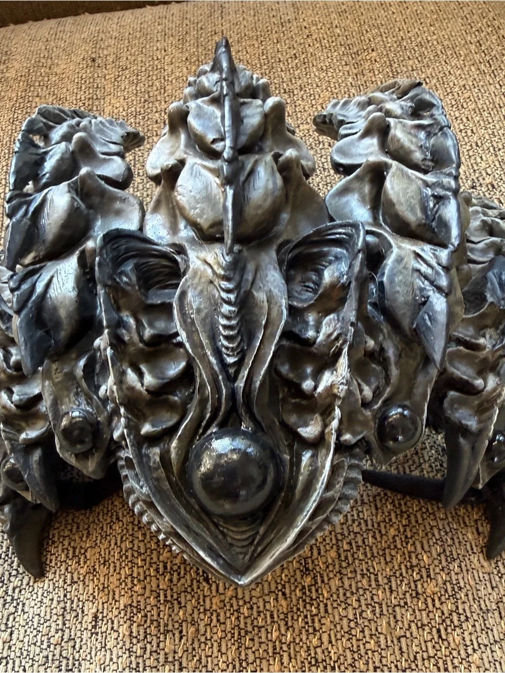 Ornate Gothic Witch Queen Vertebrae Crown and a Full Set of Vertebrae Claw Rings